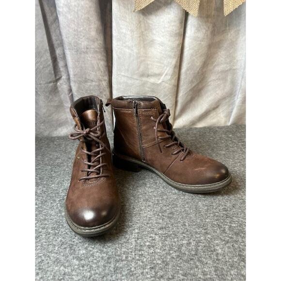 Josef Seibel Selena 50 Lace Up Ankle Boot Waterprooof In Brown Size US 5.5 - Picture 4 of 10